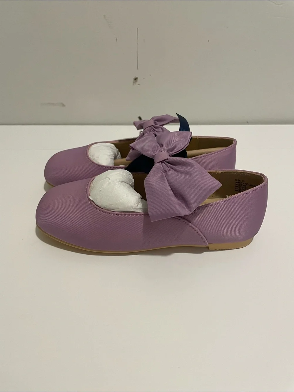 Janie and Jack Brand NWT Girl's size 10 Purple Lavender Ballet Flats Bows Shoes